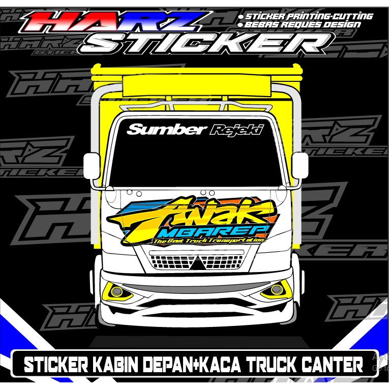 Stiker Kabin Depan Truk-Stiker Variasi Truk-Stiker Anak Mbarep-Stiker Bebas Request