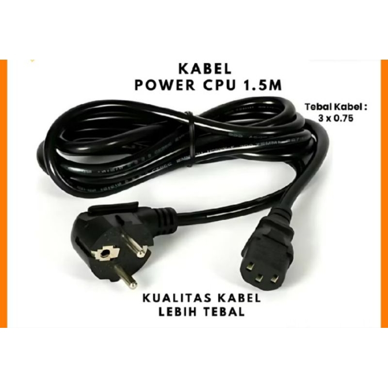 kabel power komputer/cpu/laptop kabel tebal