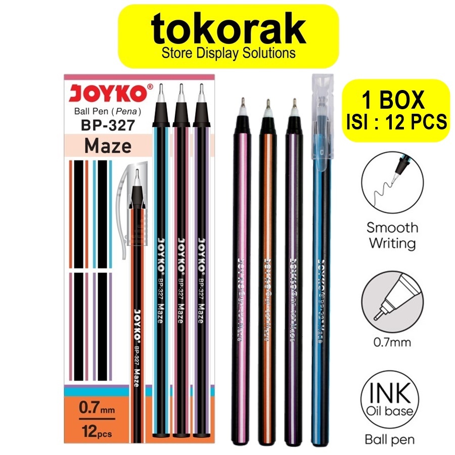 JOYKO BALL PEN MAZE BLACK BP-327 JOYKO PULPEN LILIN BP 327 PENA HITAM