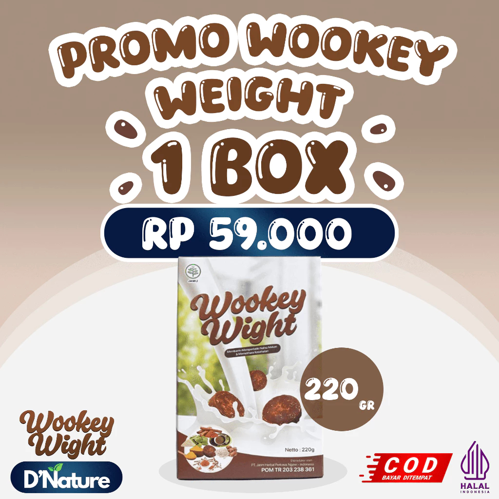 

Wookey Weight - Susu Penggemuk Badan Tinggi Protein Alami 220gr