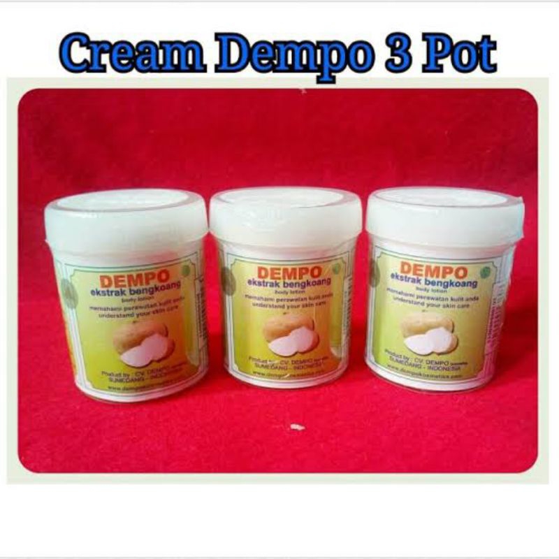 3 Botol Krim Dempo Snow Ektra Bengkoang Hijau