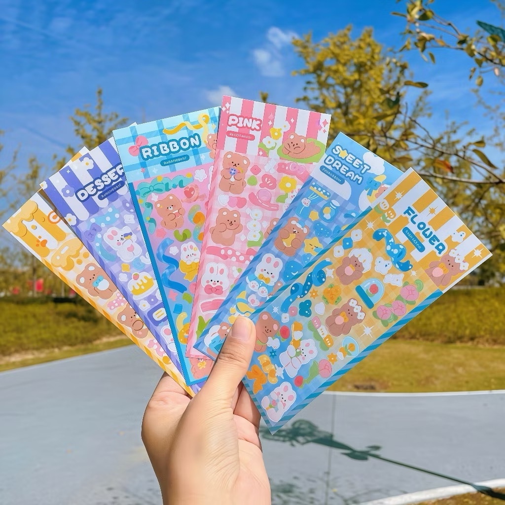 

SMS STIKER WATERPROFT KARTUN BEAR RABBIT HOLOGRAM STIKER PHOTOCARD