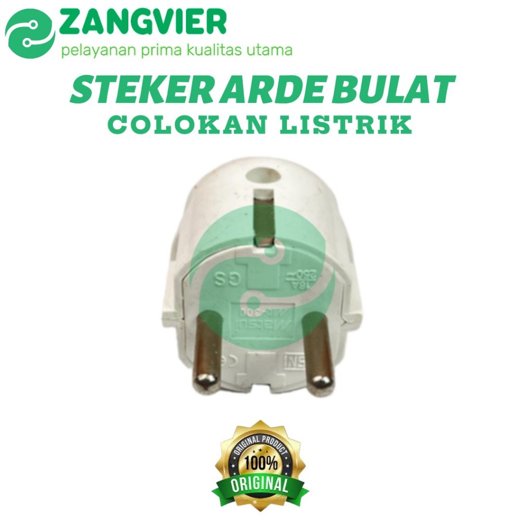 ZANGVIER - Steker Arde bulat Putih MATSUI 300 Colokkan MATSUI MT300 Colokkan Bulat Arde MT-300