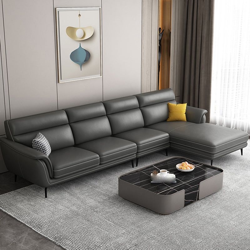 sofa L kulit premium sofa elegant untuk ruang tamu modern