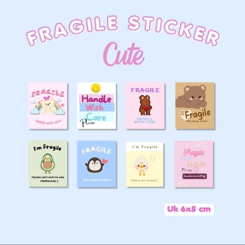 mini stiker fragile cute lucu • stiker fragile online shop • stiker fragile gemas • stiker seal