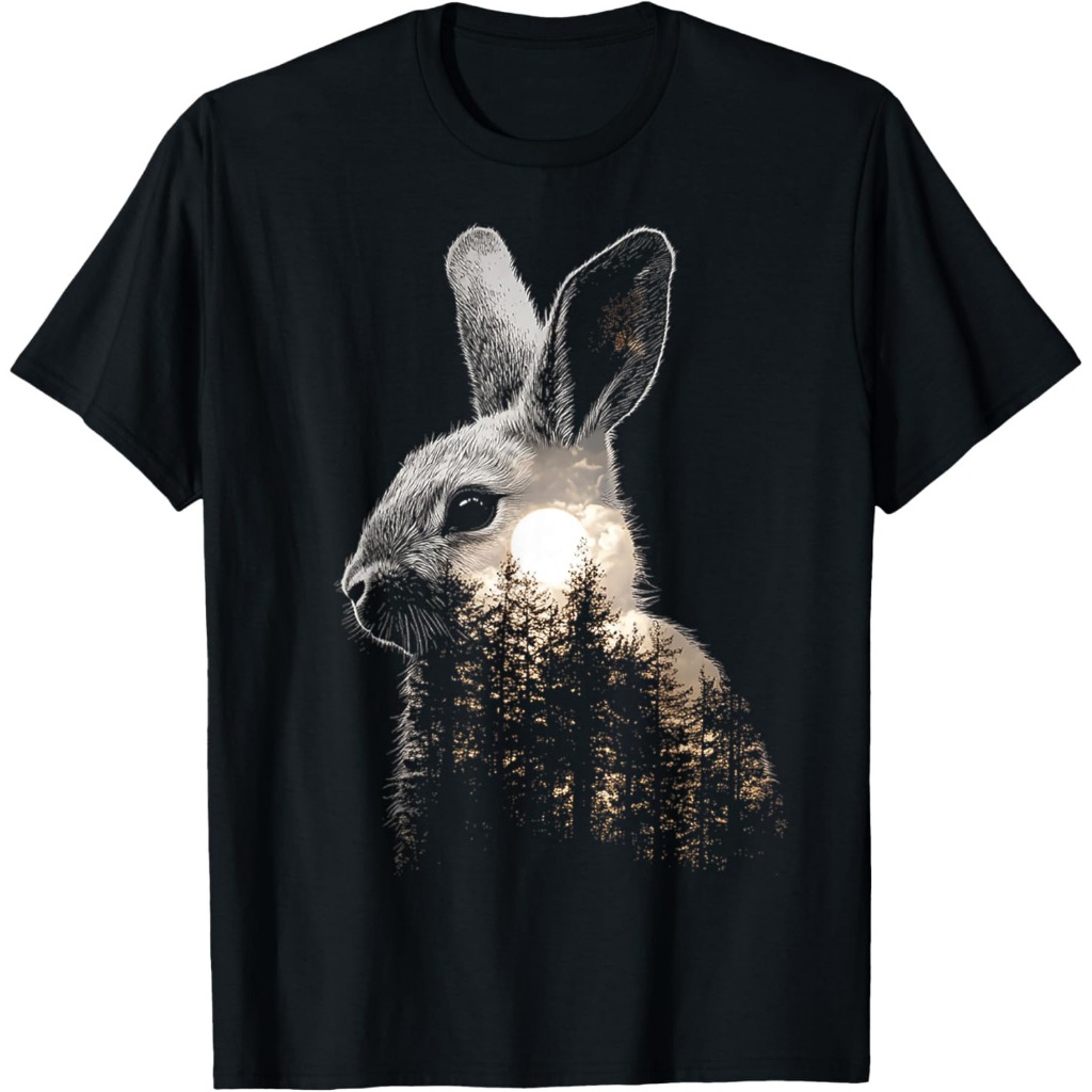 Kaos Ilustrasi Grafis Hewan Kelinci