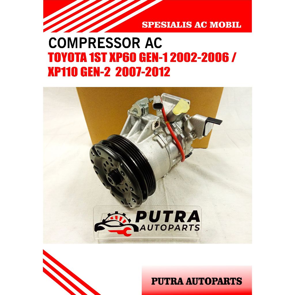 COMPRESSOR AC MOBIL TOYOTA IST GEN-1 XP20 2002-2006 / TOYOTA GEN-2 XP110 2007-2012 (DENSO 447190-909