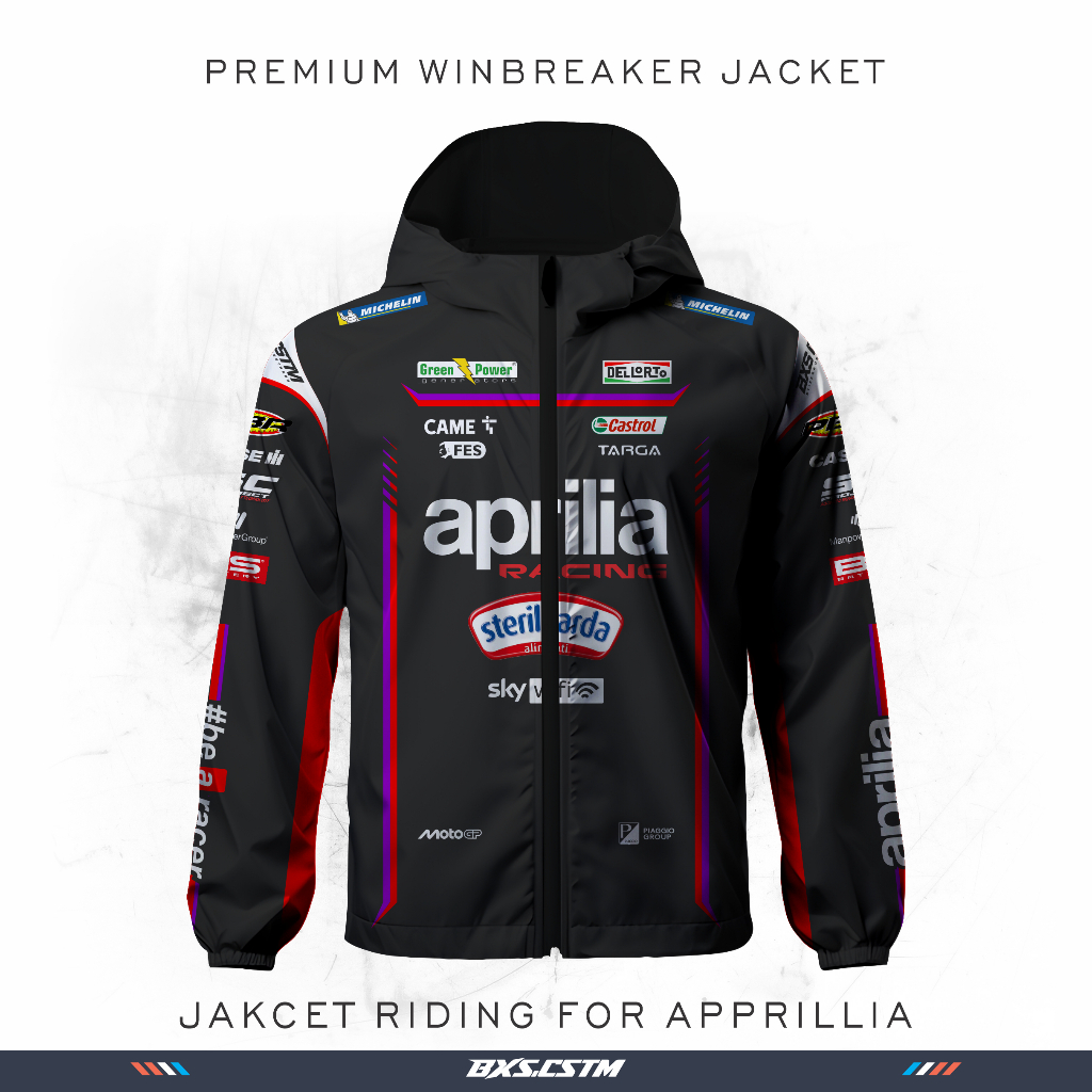 Jaket Aprillia Windbreaker Full Printing Livery Martinator Moto0GP