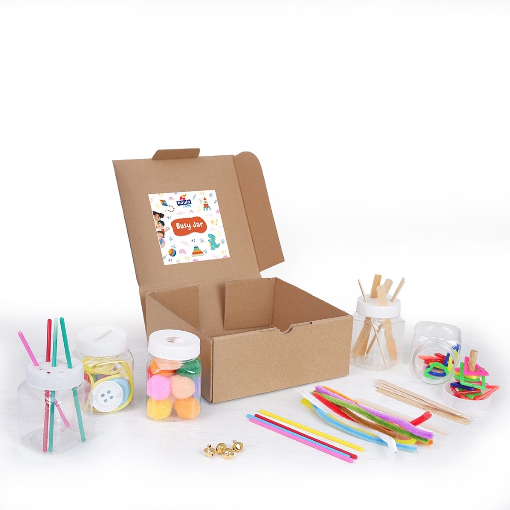 Haula Toys Mainan PAUD Montess/ Busy Jar 5 In 1 Sensory Play / Mainan Edukasi Bayi 8-24 Bulan RB5