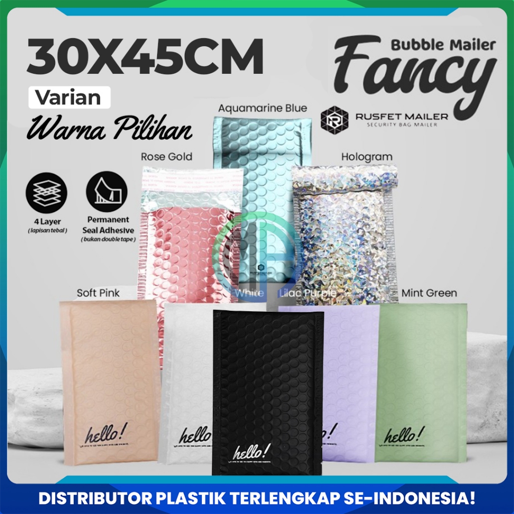 

Amplop Bubble Buble Mailer Rusfet Premium Jumbo 35 x 45cm / Security Bag Mailer - Harga Ecer Satuan