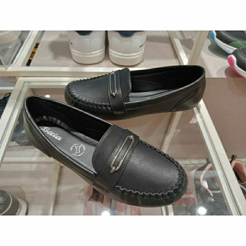 Sepatu Flat Shoes Wanita Bata Ballerina Full Black 551-6748