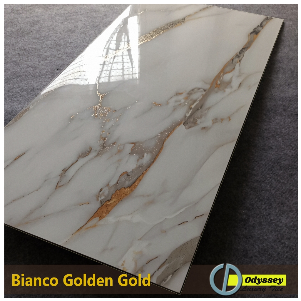 Granit Lantai 60x120 BIANCO Golden GOLD Glossy Mewah Original Granite Tile Grade AAA