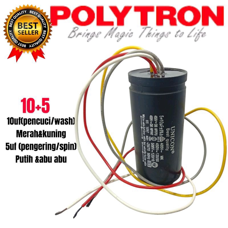 kapasitor mesin cuci POLYTRON 2 Tabung PWM9368