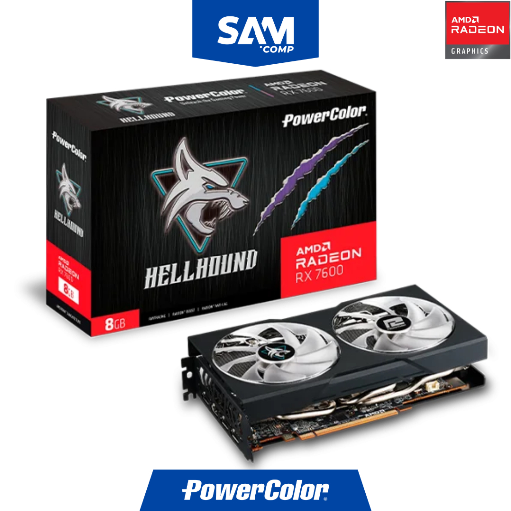 POWERCOLOR RADEON RX 7600 HELLHOUND 8GB GDDR6 | RX7600 VGA Radeon