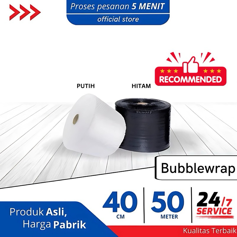 

Bubble wrap hitam putih roll 40cm x 50m potongan 50meter bubblewrap