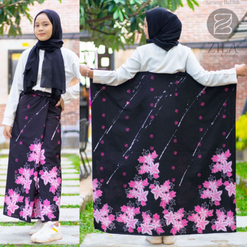 [Sarung Batik Wanita] Sarung Santriwati Bahan Katun Premium |Sarung batik zila| Motif bunga {Best Se