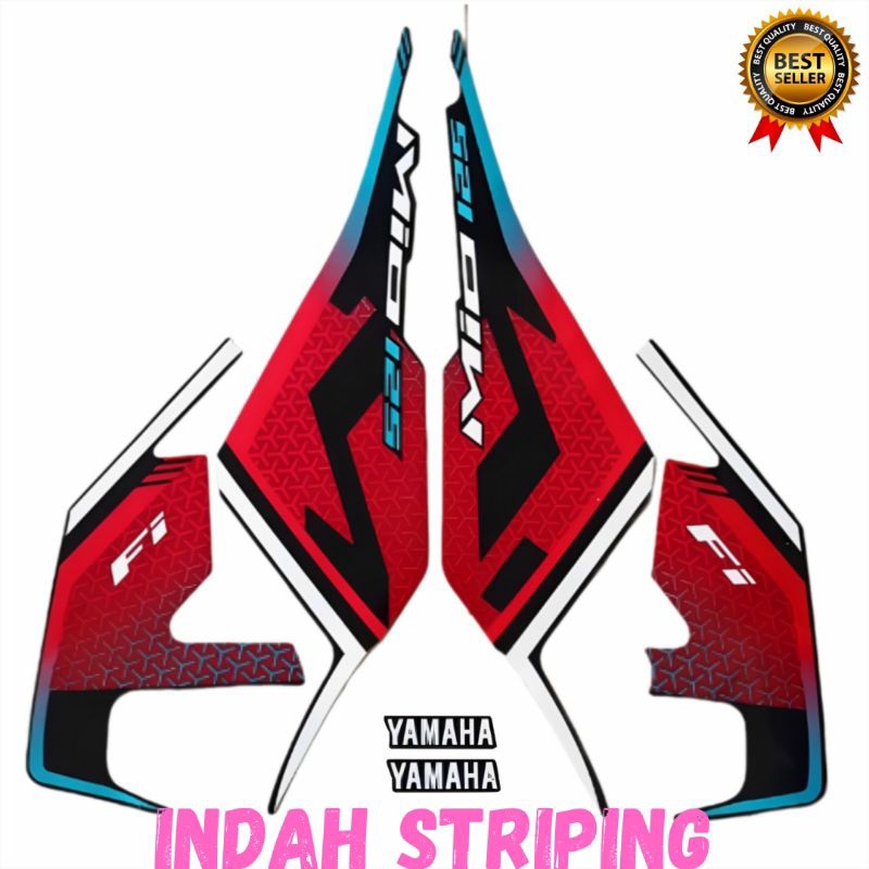 STRIPING STIKER LIS MOTOR MIO M3 TAHUN  2021 2022 WARNA  MERAH