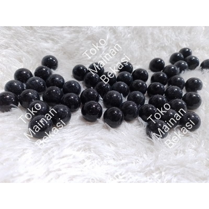 50 Pcs Gundu/Kelereng Marmer Hitam Pekat