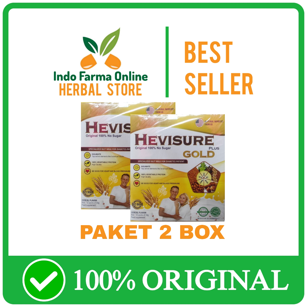 

2 Box Hevisure Gold Susu Diabetes Dan Kencing Manis Original Asli