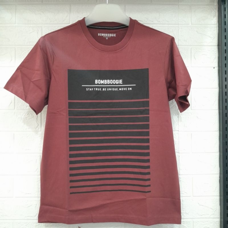 Kaos bombboogie Original Regulerfit merah muda 12E63B4MA