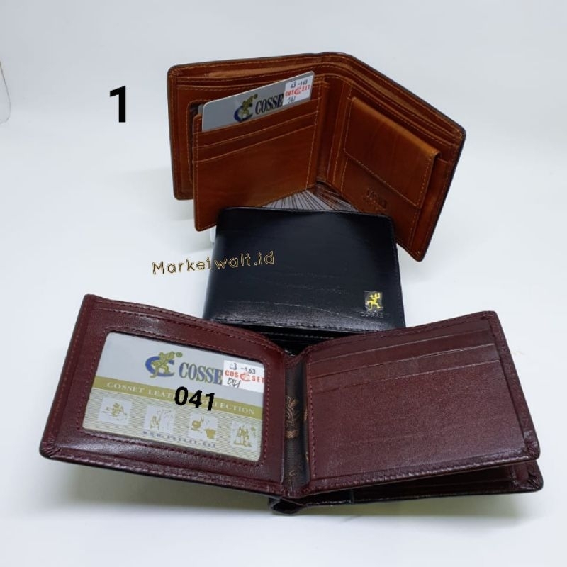 Dompet Pria Kulit Asli "3"  Corak Urat Kayu Pjg 11cm Lebar 9cm.Terdiri 2 ruang buat uang kertas + 1 