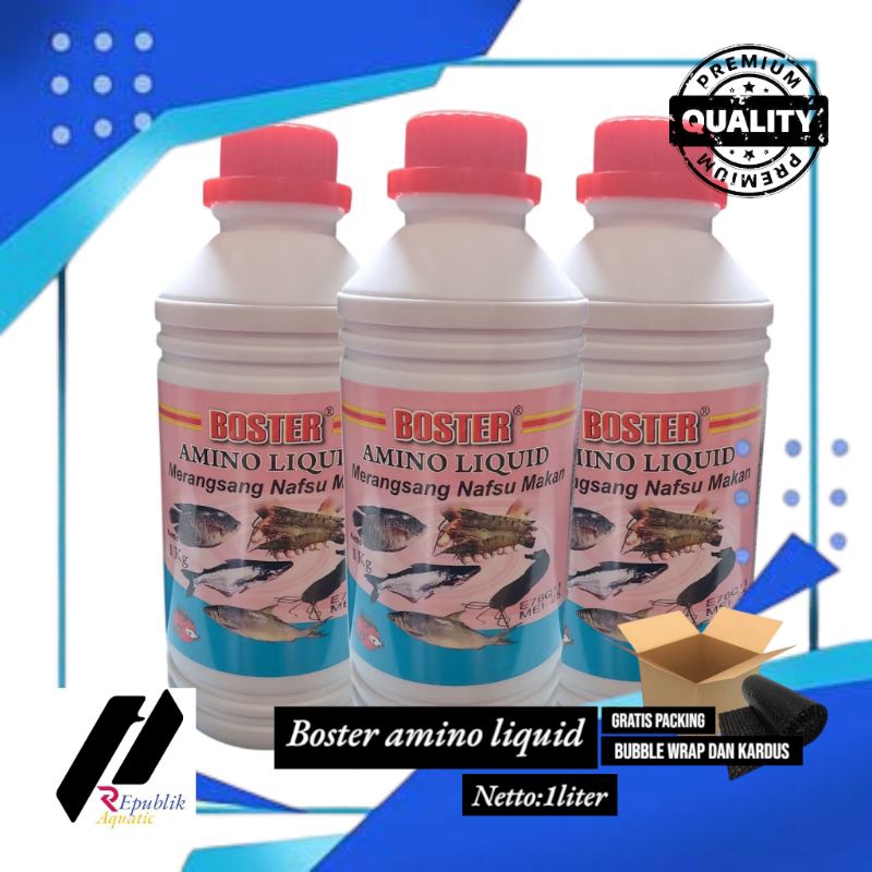Boster amino liquid 1 liter / vitamin penambah nafsu makan ikan dan udang / boster amino