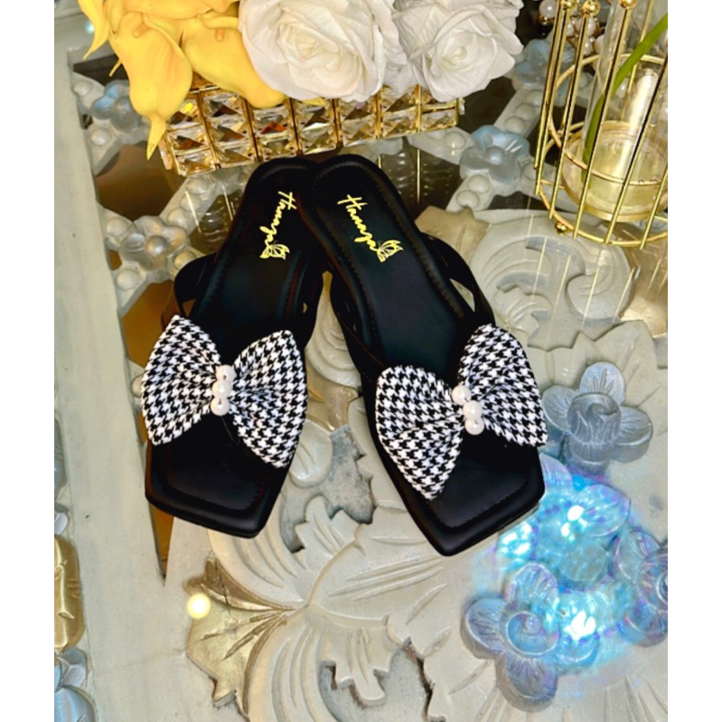 PROMO SANDAL ZARA JAPIT FLAT TWEET PITA JAPIT MUTIARA KEKINIAN KOREAN STYLE KODE B14AHZ