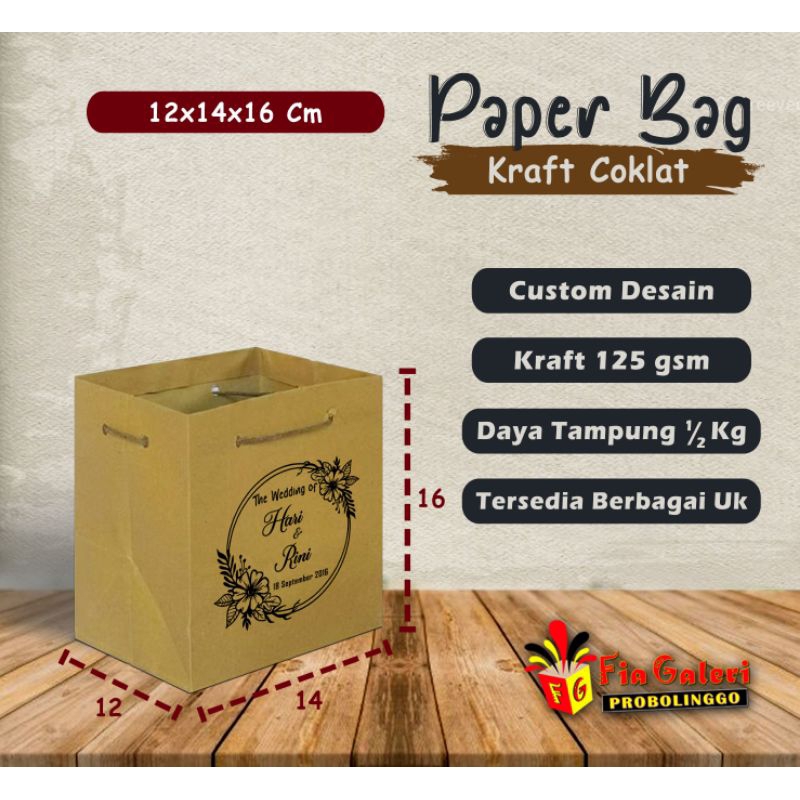 

Paperbag Sablon / Tas Kertas Sablon / Tas Souvenir Sablon / Tas Ukuran 12x14x16 Cm