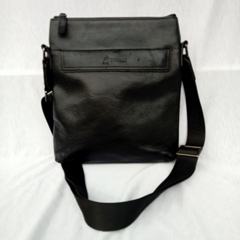 Tas Cowok Sling Bag Pria Kulit Asli Kulas Hitam Mexican Preloved Second