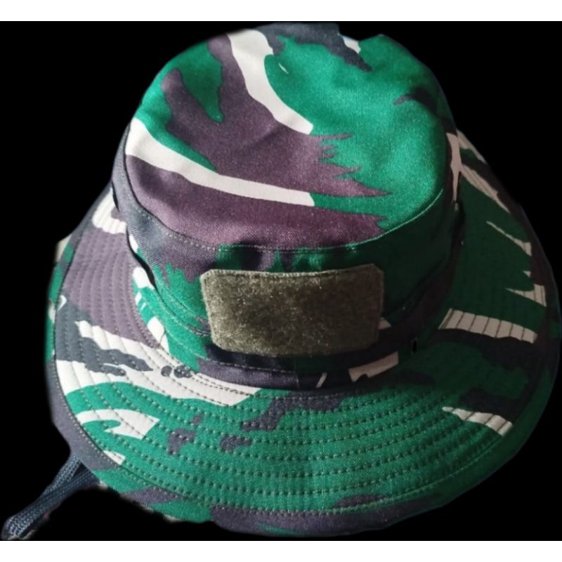 Topi Rimba velbed loreng TNI