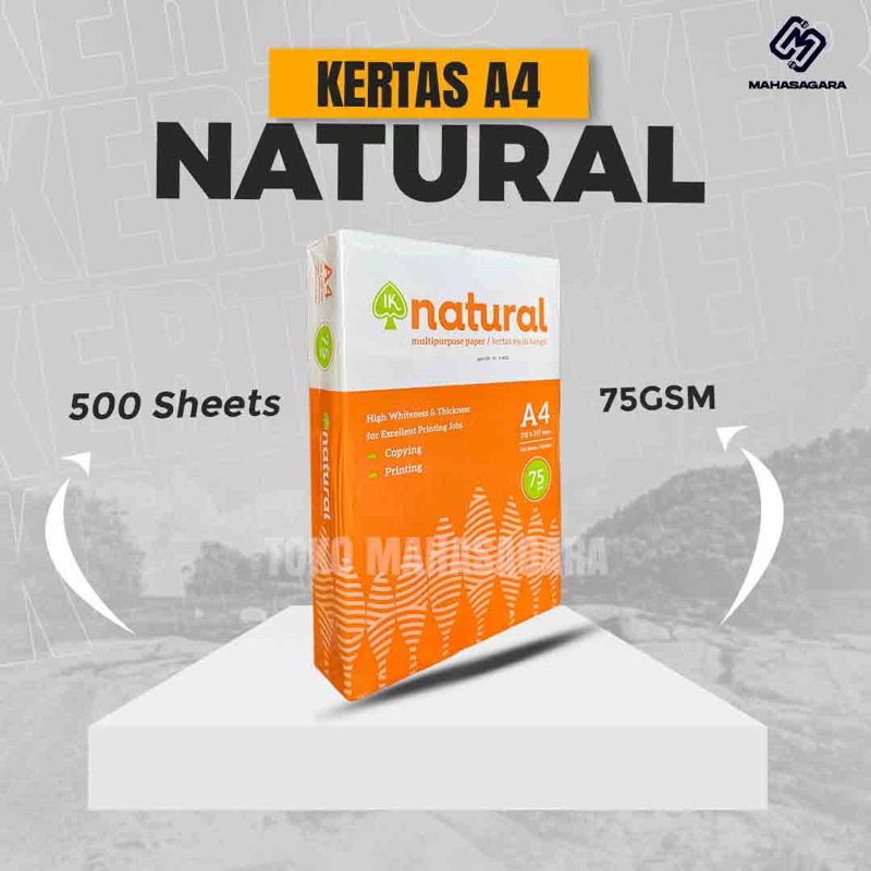 

Kertas HVS A4 Natural 75gsm (500 lembar) Kertas Fotocopy
