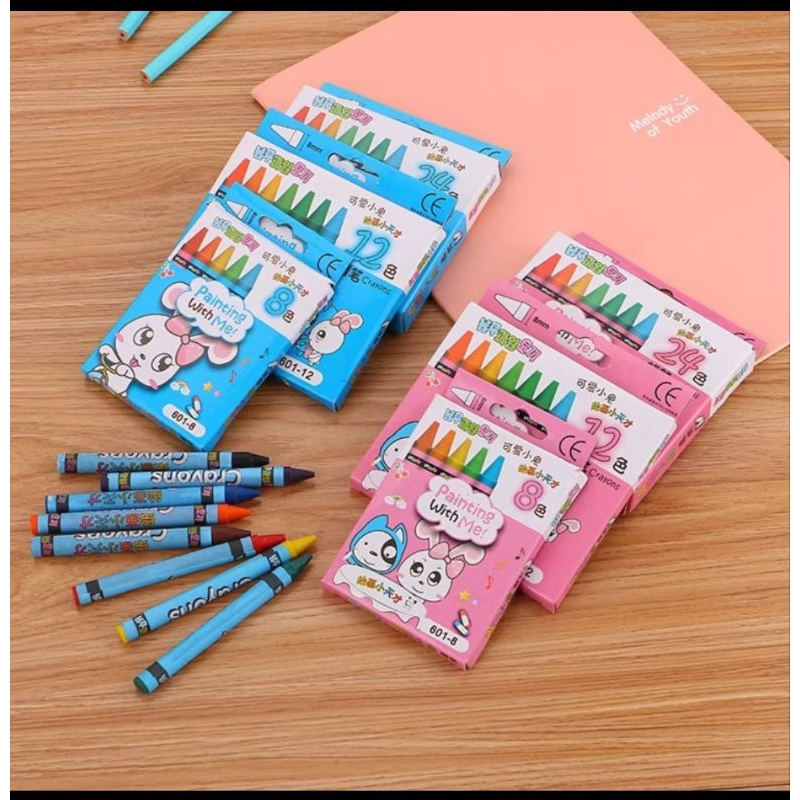 crayon oil pastel isi 24 / crayon warna labubu isi 24