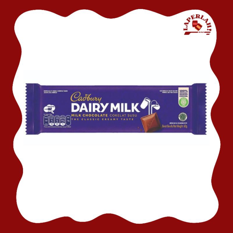 

Cadbury Dairy Milk Coklat Batang 62g / coklat batangan / coklat bar / promo valentine / LaperLah!