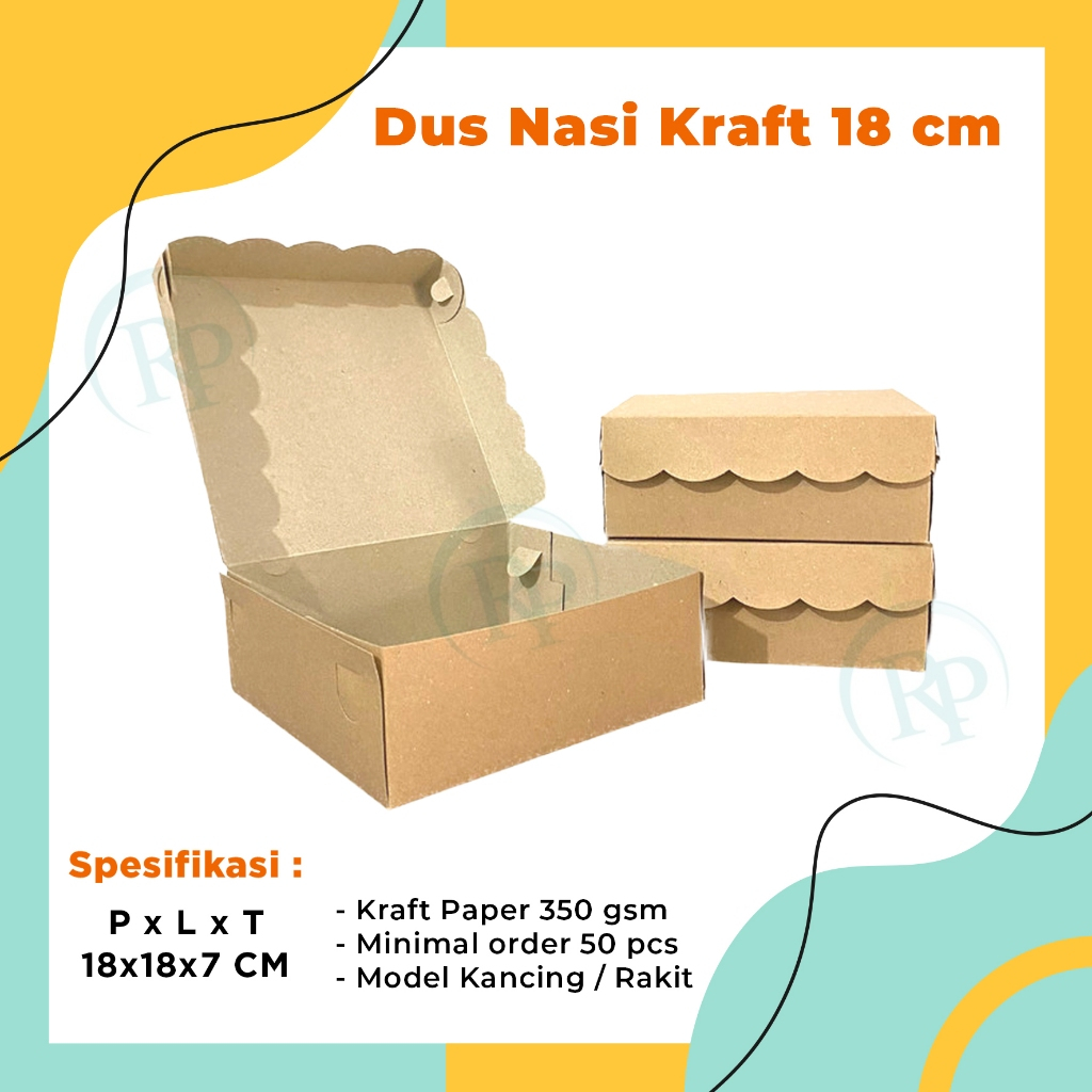 

Kraft Paper Dus Kertas Box Catring 18x18x7cm