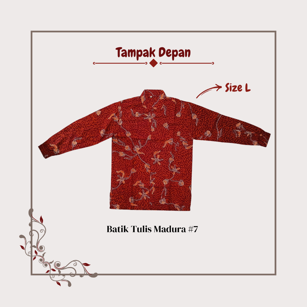 Kemeja Batik Tulis Madura Lengan Panjang