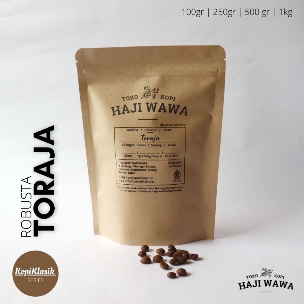 

ROBUSTA TORAJA - 1 KG - Toko Kopi Haji Wawa - Kopi Bubuk, Biji Kopi, Coffee Beans, Robusta