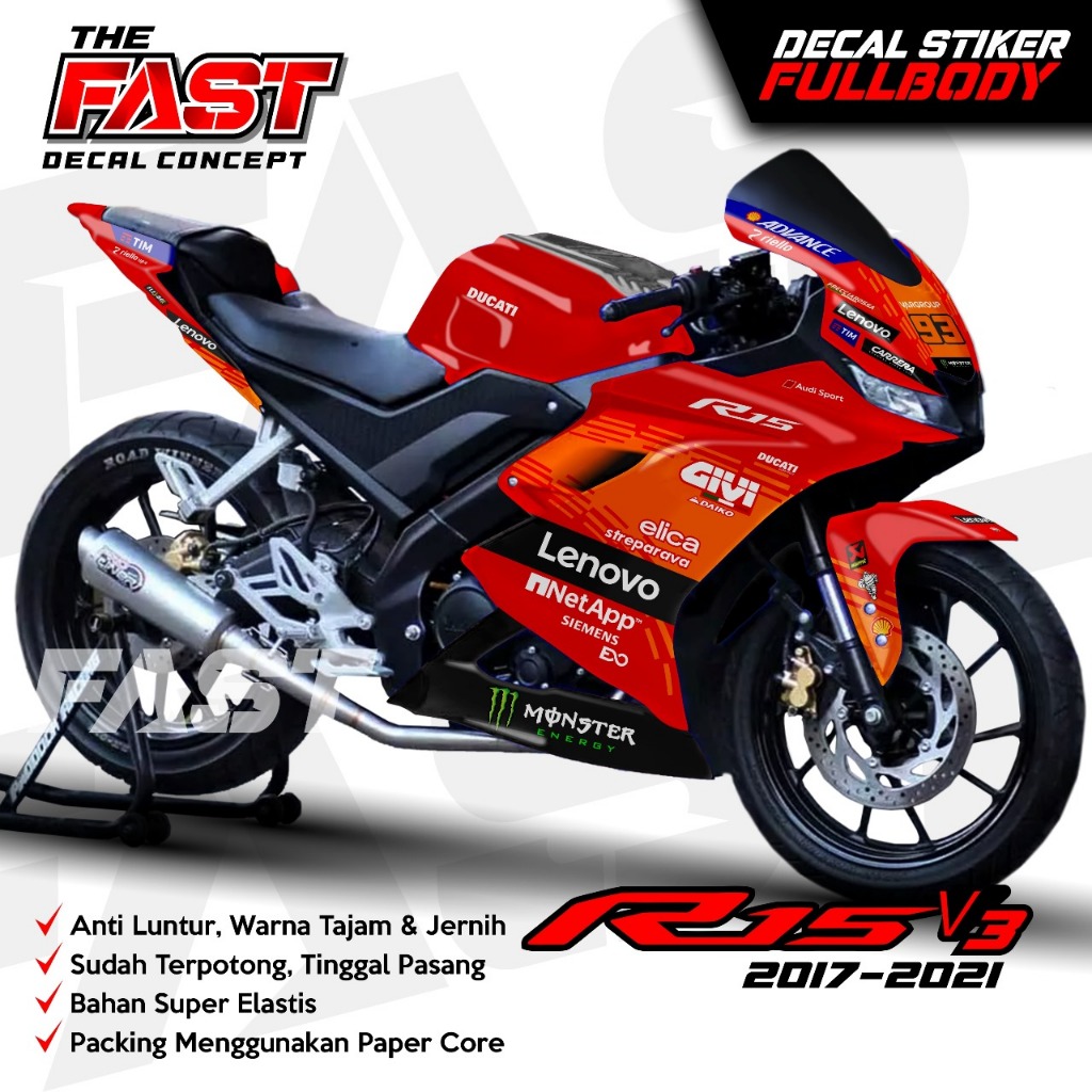 decal r15 v3 Ducati Marquez 2025 stiker decal striping r15 v3 sticker r15 v3 fullbody ducati MARQUEZ