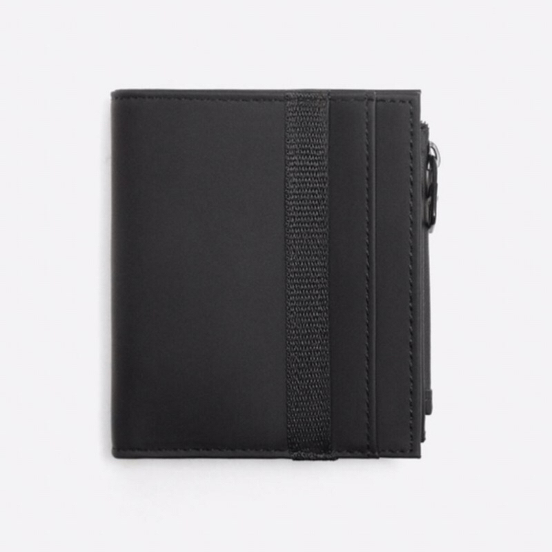 ZARA Men Rubberised Wallet With Coin Purse Dompet Kartu Pria Black