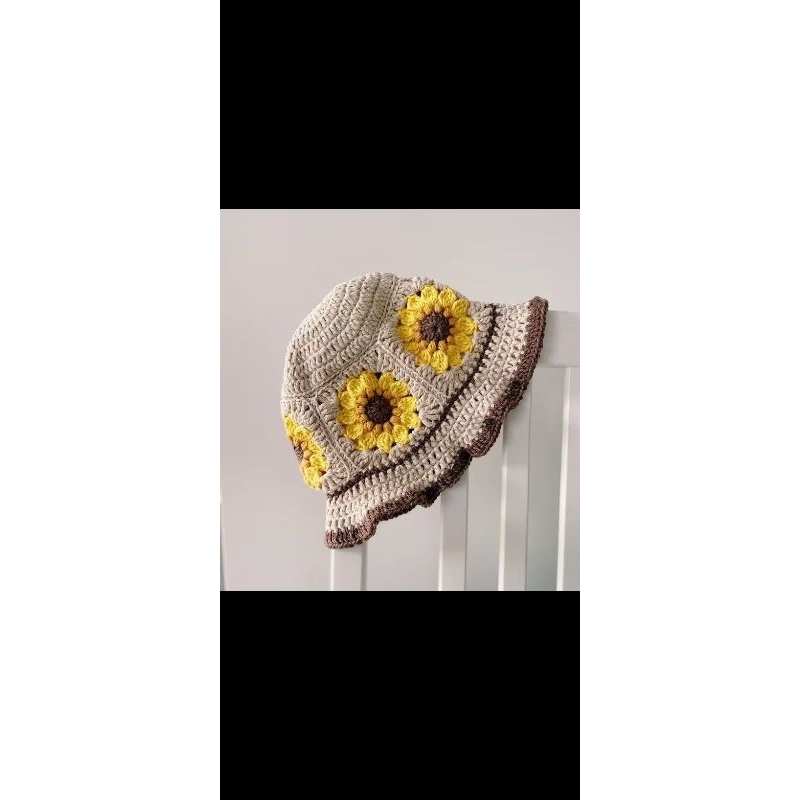 bucket hat rajut handmade