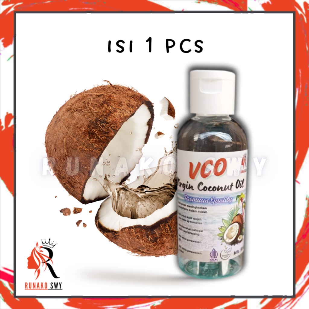 

Minyak Kelapa VCO Murni 100 % Alami 60 ml Isi 1 Pcs