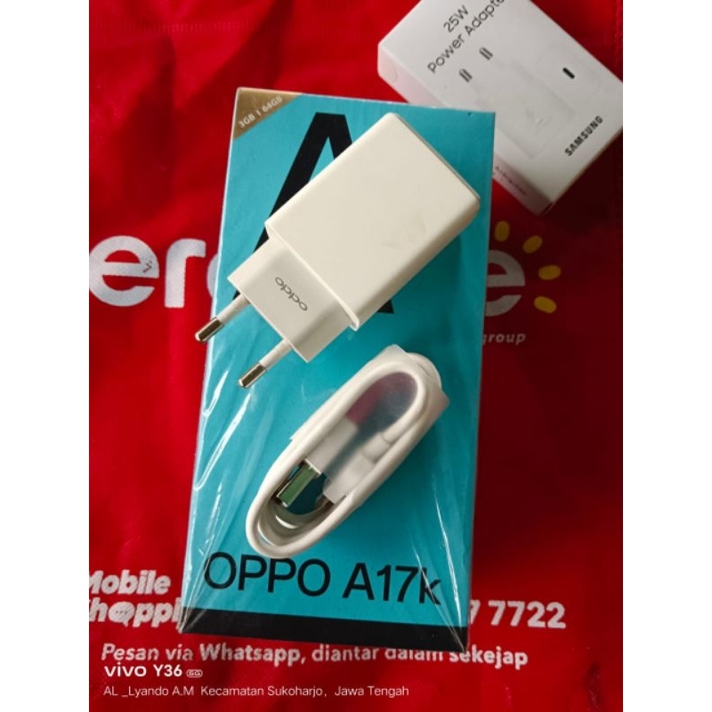 Carger original second copotan Oppo A17k type micro usb