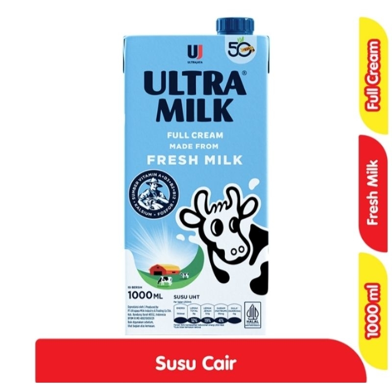 

Ultra Milk Susu UHT Full Cream Kotak 1 L