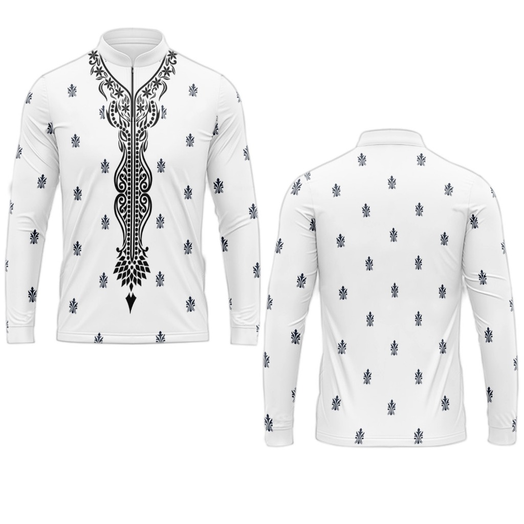 Baju koko muslim/ Putih/Kaos pria Dewasa jersey/motif full printing/panjang&Pendek terbaru/super bag