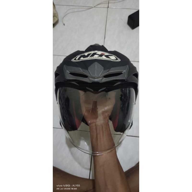 Helm NHK Predator Hitam Doff Size L Bekas/Second