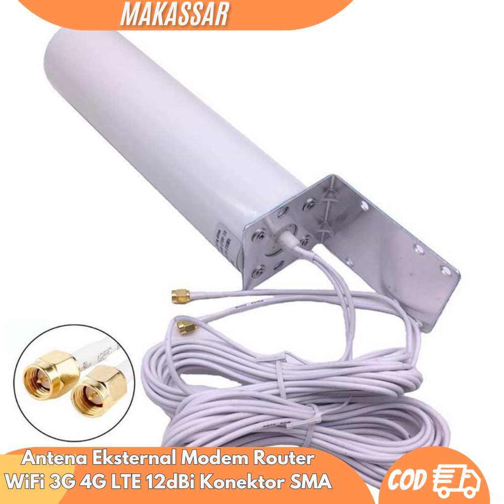 Antena Eksternal Modem Router WiFi 3G 4G LTE 12dBi Konektor SMA