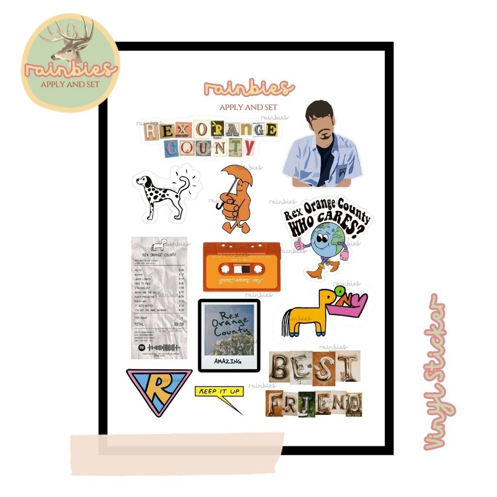 

Sticker Rex Orange County Stiker Vinyl Waterproof HP Tablet Laptop Koper Travel Aesthetic