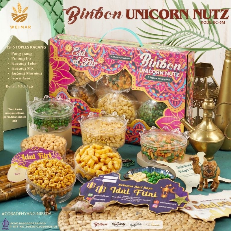 

Binbon Unicorn Nut - Paket Hampers bingkisan Lebaran aneka kacang kacangan