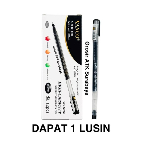 

( DAPAT 1 LUSIN / 1 PAK / 12 BOLPEN ) BOLPEN VANCO VC-1020 / Pulpen Bolpoin Vanco VC-1020 0.5mm