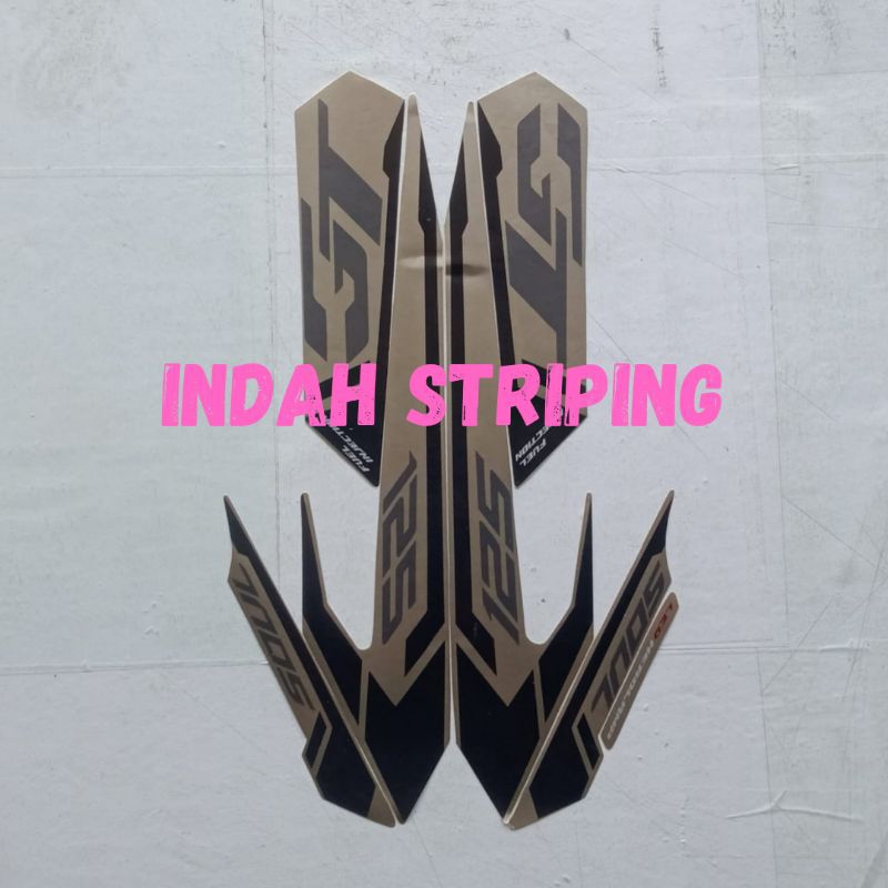 STIKER LIS STRIPING MOTOR MIO SOUL GT 125 TAHUN 2015 WARNA HITAM GOLD
