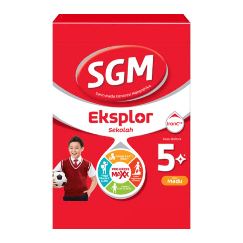 

SGM - SGM Eksplor 5+ IronC Susu bubuk Pertumbuhan Anak 5-12 Tahun Madu 400g